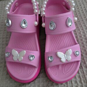 CROCS MEGACRUSH PLATFORM SANDALS - W6 (PINK)